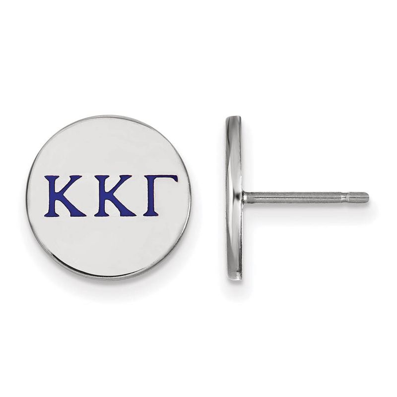Sterling Silver Kappa Kappa Gamma Enamel Greek Letters Post Earrings